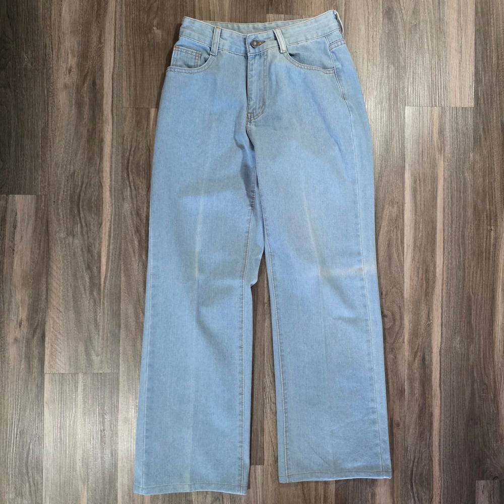 Unbranded‎ Light Wash Straight Leg High Rise Denim Jeans Women Size S 1453